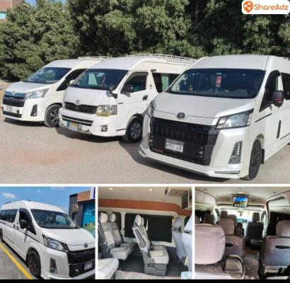 ميكروباص تويوتا هايس للايجار اليومي وخدمات المطار